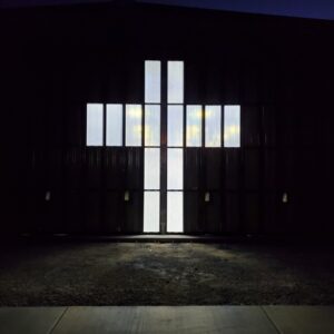 Beautiful Hangar Door at night....